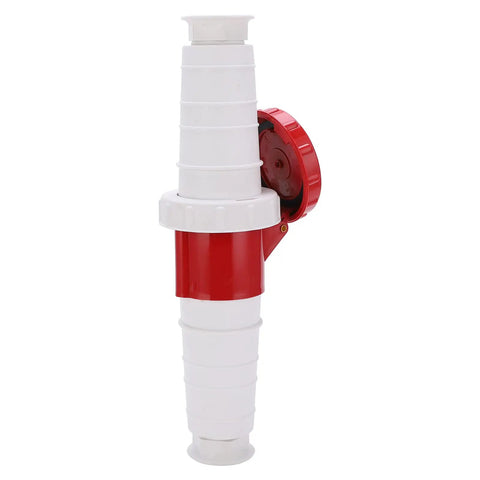 Heavy Duty 63A 5 Pin Industrial Plug Power Connector For 3 Phase 5 Wires IP67 380 To 415V Waterproof Electrical Connector, white red