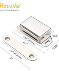 Heavy Duty Cabinet Magnetic Door Catch 30lb Stainless Steel Latch for kitchen cupboards and closets, front view with dimensions