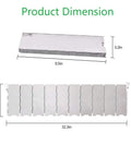 Tall 32.3 Inch By 9.5 Inch Aluminum Stove Windscreen dimensions with 10 removable plates folded and unfolded view