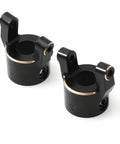 Kick Some Serious Dust On Rocky Trails With This Heavy Duty Black Brass Front C Hub Carrier Built Tough For 1/10 Rc Crawler Cars Rock Solid Caster Block Upgrade For Scx10 Pro Trail Rigs, showing black brass unit with markings.