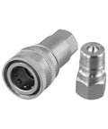 Beefy Heavy Duty Hydraulic Quick Connect Coupler Set With M16x1 5 Female Thread Carbon Steel Ball Locking Connector For Construction