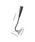 All Purpose Garden Hoe For Weeding And Planting Durable Digging And Soil Leveling Tool showing dimensions and ergonomic handle