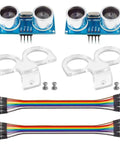 Two Pack Ultrasonic Distance Sensor HC SR04 With Two Mounting Brackets For Arduino R3 Mega 2560 Nano Duemilanove Uno Robotics