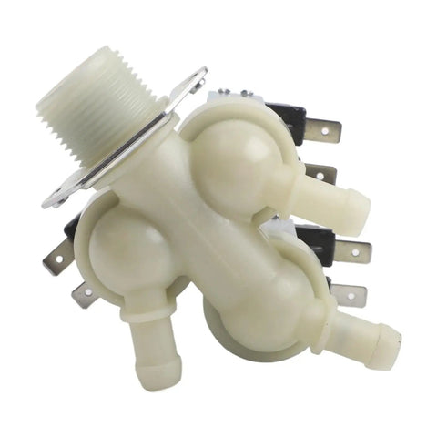 Pro Grade Smart Washing Machine Water Inlet Valve AC 220V With Dope Precise Water Control And Electromagnetic Smart Opening And Closing For Stable Drum Fill, Adjustable Hot And Cold Inflow To Prevent Overflow And Underfill. 3-way plastic solenoid valve
