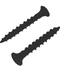 10 X 1-1/2 Inch Black Bugle Head Rock To Rock Drywall Screws Heavy Duty Alloy Steel Laminating Fasteners on a white background.