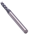Solid carbide end mill, 3/32 in cutting dia, 1/8 in shank, 4-flute, AlTiN coated, square end