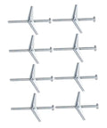 30-Piece Drywall Toggle Bolt And Wing Nut Kit For Hanging Heavy Stuff Safely In Home Or Office, Includes Durable Anchors, Screws, And All-Purpose Wall Hangers For Quick, Secure Mounts. Silver drywall toggle bolts with wing nuts for heavy wall mounting
