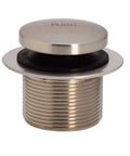 Top Shelf 14 By One And A Half Inch White Tubular Bathtub Waste Overflow Kit With Easy Foot Tap Tip Toe Drain Stopper In Satin Nickel Finish.