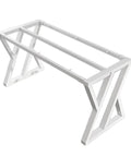 Built Tough Metal Table Legs With Bold Industrial Style Sturdy Welded Steel Base, white finish, ideal for DIY projects.