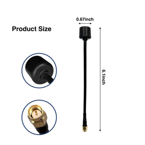 High Gain FivePointEightGHz FPV Antenna for RC Drones LHCP with SMA Male TwoPointFive dB Signal Boost Replacement Antenna dimensions