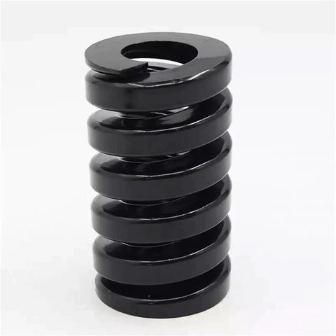 Heavy Duty Black Alloy Steel Compression Springs For Industrial Die Mold Stamping Hold Down Applications 45mm Length Fits 27mm Outer Diameter showing side view of black compression spring.