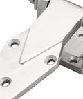Close-up of Top Tier Stainless Steel Heavy Duty Refrigerator Door Hinge for commercial fridges, measuring 174 mm, showcasing its flat mount design.