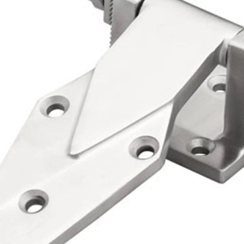 Close-up of Top Tier Stainless Steel Heavy Duty Refrigerator Door Hinge for commercial fridges, measuring 174 mm, showcasing its flat mount design.