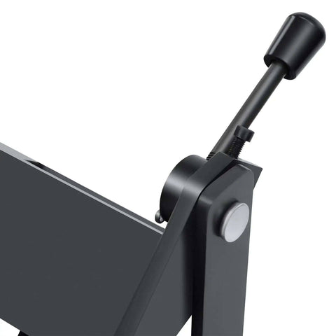 Close-up of handle on 24 Inch Pan And Box Brake With Removable 2 Inch 3 Inch And 4 Inch Fingers, Floor Standing Metal Sheet Bending Brake W-2420a