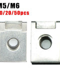 Premium Steel U Clip Spring Nuts M5 And M6 Metric Fasteners For Auto Car Fairing Panels Industrial Hardware Assortment Kit side view of plated clips