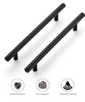 30 Pack Matte Black Cabinet Handles And Dresser Pulls 8 13/16 Inch Length With 6 1/4 Inch Center To Center Holes Stainless Steel Kitchen