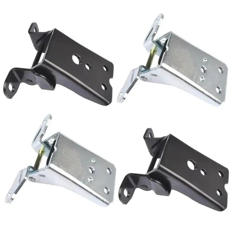 Bad Boy Set Of Four Heavy Duty Front Door Hinges Upper And Lower For Classic Ford Pickup Rigs, durable black and silver metal design