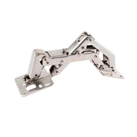 Rotating Concealed Cabinet Hinges 180 Degree Frameless Hydraulic Soft Close Door Fittings metal hinge side view