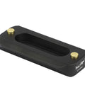 Heavy Duty Quick Release NATO Rail Plate With 1/4 20 Screws, black metal design for camera rig attachments.