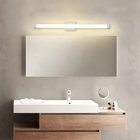 24 Inch Brushed Nickel LED Vanity Light Bar For Bathroom And Makeup Ready Mirror, Dimmable Square Wall Fixture, 4000K Natural White