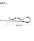 Heavy Duty Hair Pin Cotter Pins 1.6mm Wire 28mm Length R Shaped Galvanized Carbon Steel 100 Pcs side view