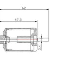 Technical diagram of 70mm EDF Ducted Fan RC Jet With 3400KV Brushless Motor 4S Or 3S Ready showing dimensions and measurements.