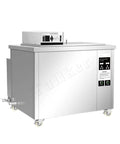 Industrial 264 Liter Ultrasonic Cleaner Built Like A Tank for Circuit Boards and Engines with stainless steel body and control panel.