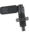 Heavy Hitter M16 Fine Thread Indexing Plunger With Ergonomic L Handle Pull Pin and Spring Loaded Retracting Locking Mechanism for Cramped Shop Floors Rapid Carbon Steel Setup No Fuss Quick Release, side view.