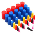 Heavy Duty Silicone Masking Plugs Kit 40 Pcs Range From 1/16 Inch To 3/4 Inch High Temp Heat Resistant Powder Coating Tapered Caps Car Accessories For Auto Body Work And Paint Protection That Will Fly, assorted silicone plugs