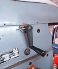Premium Heavy Duty Drill Press Crank Handle with 14.5mm shaft attached to a machine, black nylon steel build.