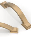 Two champagne bronze cabinet pulls from 10 Pack Champagne Bronze Cabinet Pulls 3 Inch Solid Zinc Alloy Cabinet Handles Drawer Pulls For Kitchen Cabinets Individually Packaged To Prevent Bumps And Scratches.
