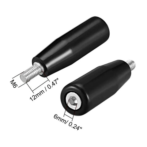 Revolving Handwheel Machine Handle M6 Threaded Stem 5 Pack For Milling Lathe And Grinding Machines Bakelite Chrome Plated close-up