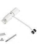 Heavy Duty Surface Mounted Automatic Door Closer For Indoor And Outdoor White Doors Easy Install Adjustable Spring Tension