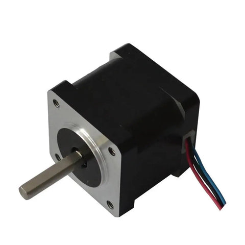 35x35mm Frame Stepper Motor 1.8 Degree Nema 14, 0.8A, 18N.cm Holding Torque, 34mm Length, 5mm Shaft, Great for 3D Printers, CNC Machines, Engraving and Automation, For Makers and DIYers black NEMA 14 motor with shaft and wires