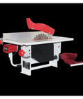 Professional Grade 8 Inch Mini Table Saw Featuring Rigid Work Platform Quick Release Fence And Integrated Push Block for easy wood cuts.