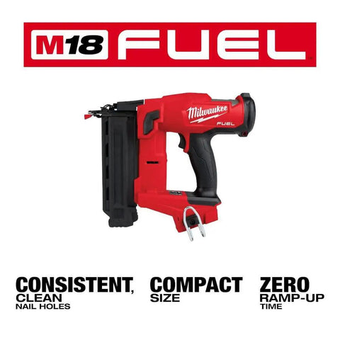 M18 Fuel 18 Gauge Brad Nailer Pro Grade Finish Tool With Brushless Power, Lightweight, Redlink Plus, shown with features