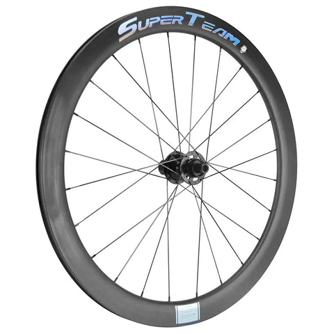 Carbon Disc Brake Wheelset 700c 50mm By 25mm Tubeless Ready For Road Biking Paint Free Finish Toray T700 Fiber EN Certified Shimano