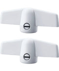 Casement Window Crank Handle For 11/32 Inch Splines With T Handle And Butterfly Wing Nut T Handles Replacement Set Of 2 in white