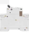 Tough As Nails 2 Pole Din Rail Mini Circuit Breaker Boasts Knockout Overload And Short Circuit Protection Up To 63 Amps 230V Ac rear view.