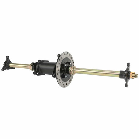 Heavy Duty Rear Axle Kit For 110cc 125cc 150cc ATVs And Go Karts With Brake Disc And 3 Stud Wheel Hubs Includes Swingarm Bracket Sprocket Brake Covers And Hardware Ready For Buggy Rebuild