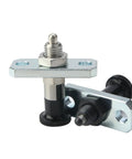 Heavy Duty Spring Loaded Indexing Plunger With Locking Knob And Flanged Base, detail of flange and knob, for CNC operations.