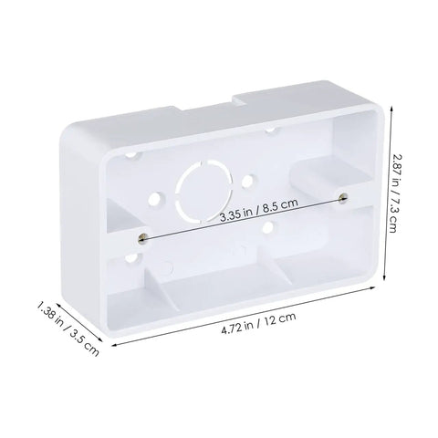 Five Piece Surface Mount Outlet Box Set Made From Durable ABS Plastic For Indoor Use, Wall Socket Junction, front view