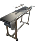 Workhorse PVC Conveyor Belt 11.8 Inch Wide By 59 Inch Long With Stainless Steel Frame Double Guardrails And Easy Adjustable Speed