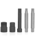 Five Piece Alternator Decoupler Pulley Tool Kit With Pulley Sockets And Shaft Bits For Removing And Installing Decoupler Pulleys On Most Vehicles, Fits OAD And OWC Pulleys