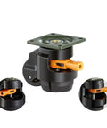 Heavy Duty Swivel Caster Wheels 4 Pack With Quick Adjust Leveling Feet showing durable nylon mechanism and mounting plate detail