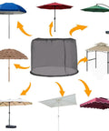 6Ft To 11Ft Patio Umbrella Mosquito Netting With Zipper Door Polyester Mesh Windproof And Portable Keeps Mosquitoes At Bay While You Chill Outdoors Under The Shade. Shown with various umbrella designs.