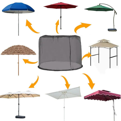 6Ft To 11Ft Patio Umbrella Mosquito Netting Keeps Bugs Away ✓
