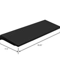 Beefy Four Pack Black Gondola Shelves 35 Inches Long By 11 Inches Wide for metal retail display fixtures, showing black panel with dimensions.