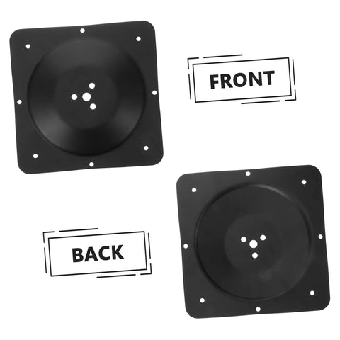 Dang Tough Heavy Duty Furniture Leg Connectors Solid Reinforced Steel Mounting Brackets for Tables Desks and Sofas showing front and back sides.