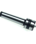 HFS MT2 woodworking lathe drive center with 1-inch crown; silver metal body